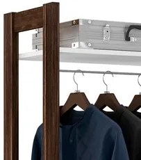 Guarda Roupa Solteiro Closet AZ1011 Branco/Nogal - Tecno Mobili