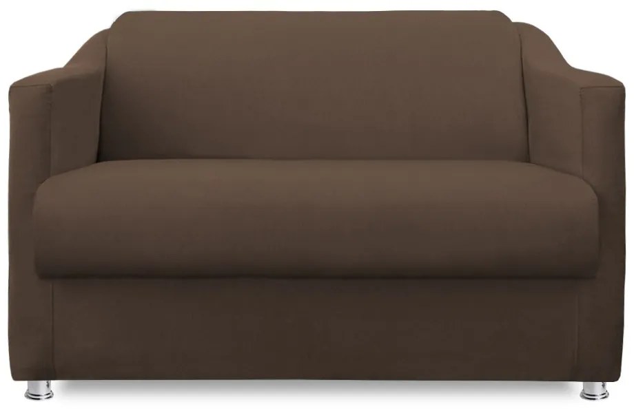 Namoradeira Cecilia 2 Lugares Suede Marrom 1,20 m Decorativa Sala Recepção