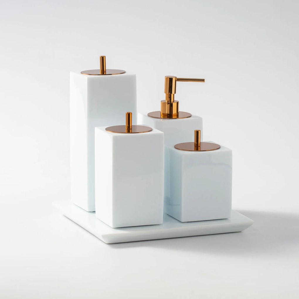 Conjunto Banheiro 4 Pçs Resina - Branco - Red Gold Branco - Red Gold