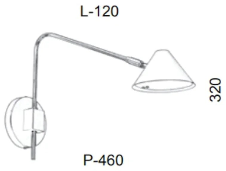 Arandela Haste Articulada Cúpula Aluminio C/ Difusor 12X46X32Cm Metal... (BRANCO / ROSE FOSCO, 110V)