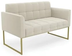 Sofá Namoradeira Base Industrial Dourado Ana Bouclé Bege - Ibiza