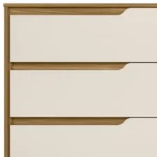 Cômoda Para Quarto 8 Gavetas 147cm Parma Z17 Freijó/Off White - Mpozen