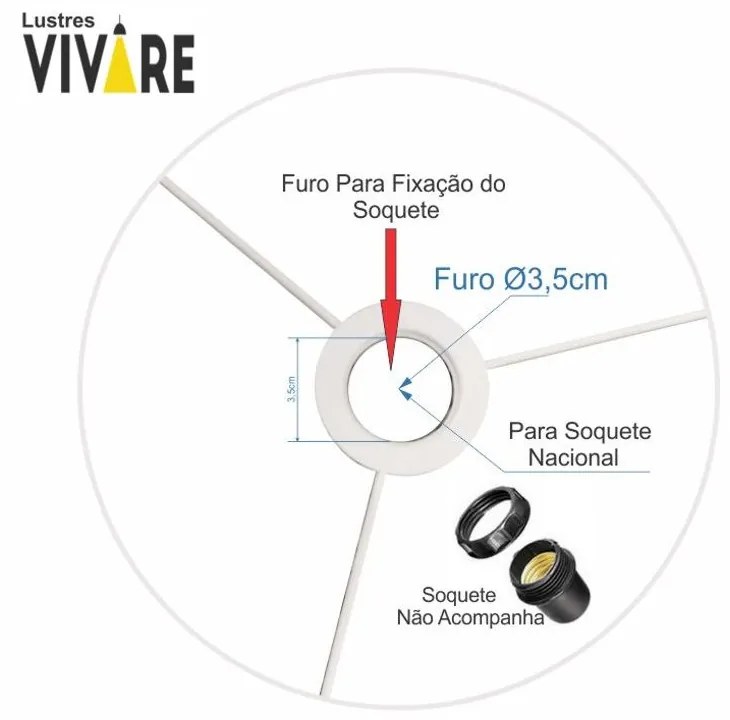 Cúpula em tecido cone abajur luminária cp-4078 25/40x15cm algodão crú