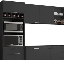 Armário de Cozinha CP04 Para Pia 150cm Pérola Z34 Preto     - Mpozenat