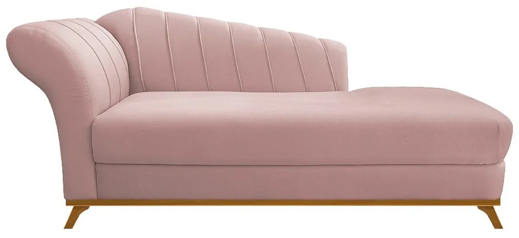 Recamier Vanessa 185cm Lado Direito Suede Rosê - ADJ Decor