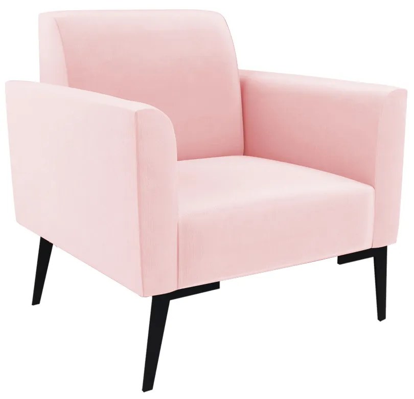 Sofá Namoradeira com 2 Poltronas Pés Villach Marisa Suede D03 - D'Rossi - Rosa Bebê