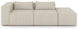 Sofá 5 Lugares 363cm Com Puff Direito Fay Linho Off White Z55 - Mpo