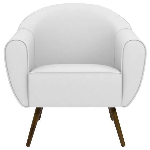 Poltrona Decorativa Sacha PU Sintético Branco G15 - Gran Belo