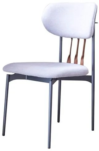 Cadeira Essence Sem Braço Assento Cru com Base Grafite e Detalhe Recouro Marrom - 72987 Sun House