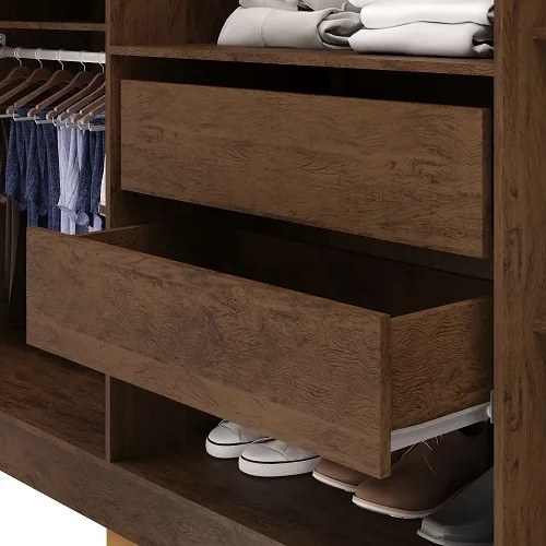 Guarda Roupa Elegance 6 Portas Imbuia/Champanhe - Vila Rica Móveis