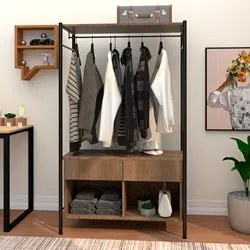 Kit 2 Guarda Roupas Closet Industrial 90cm 2 Gavetas Paris Light Demol