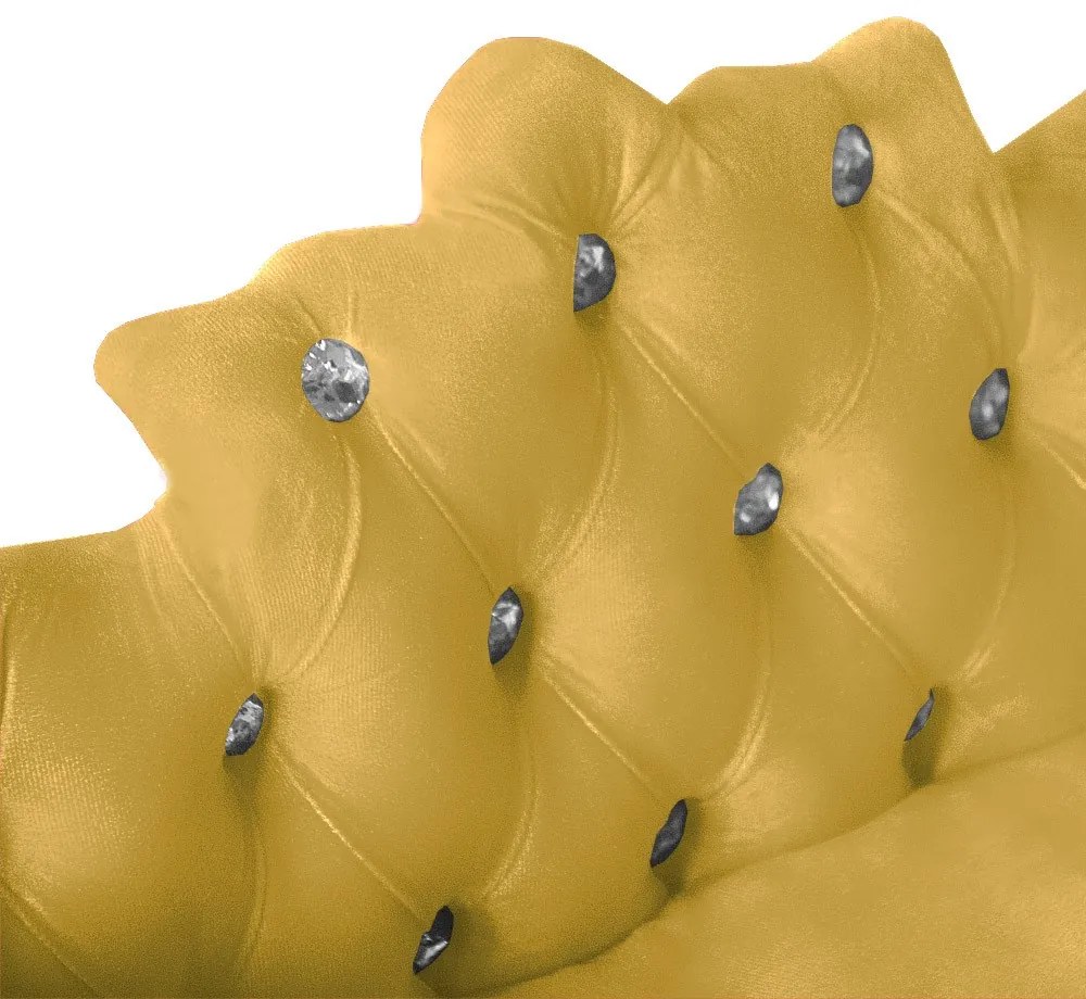 Mini Divã Sofá Realeza Cama Pet para Cães ou Gatos Elegante Suede Amarelo