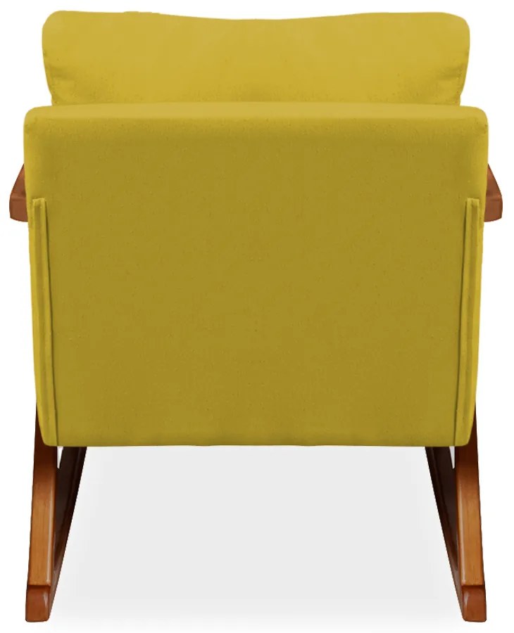 Poltrona Mona Amber Balanço Veludo Amarelo