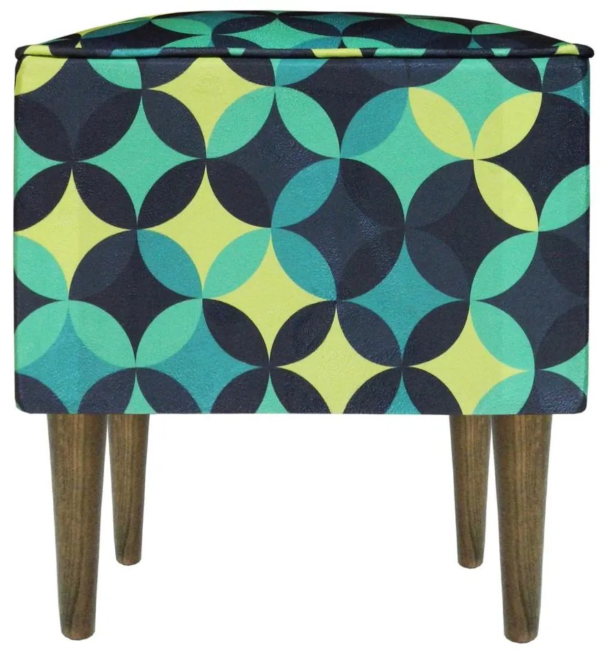 Puff Quadrado Milão Suprema em Suede com Pés Palito - Vitral Verde
