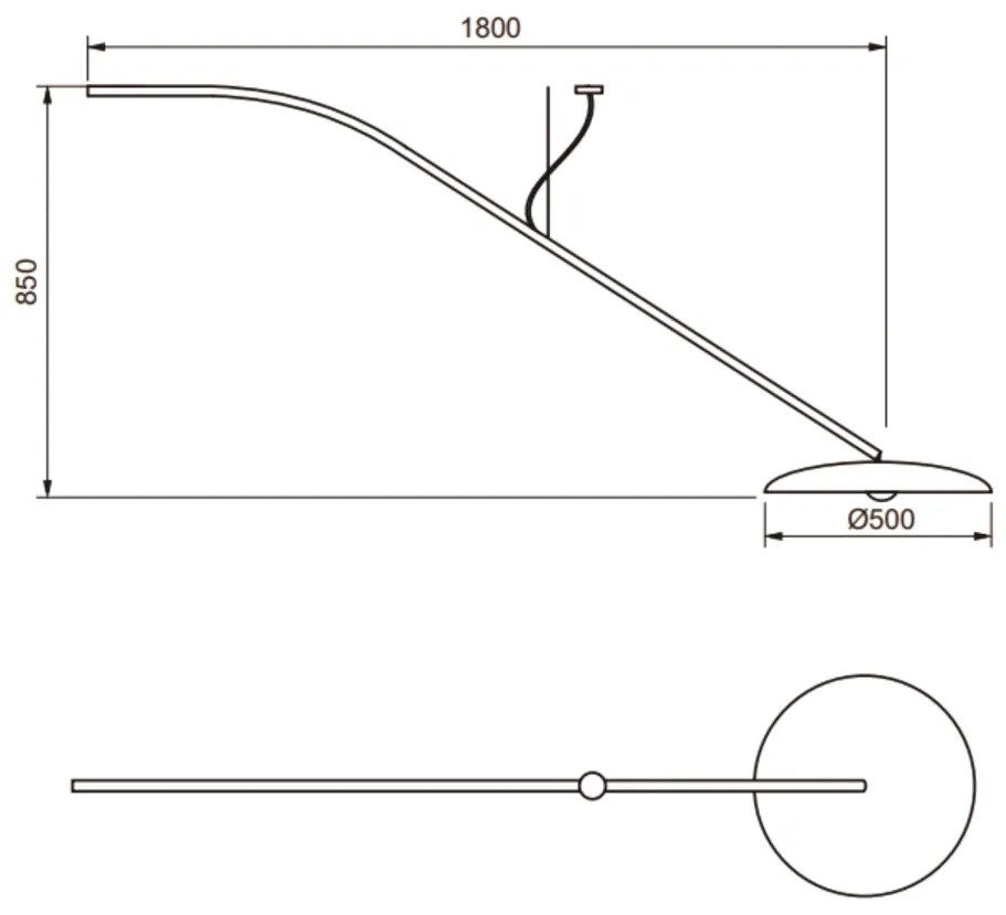 Pendente Alça Ø50X85X180Cm 1Xg9 Por Waldir Junior - Usina 51060/50 (PT - Preto Texturizado)
