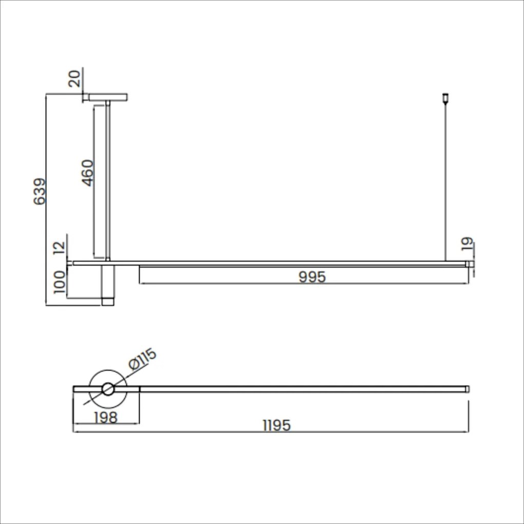 Pendente Let 01 Foco 63,9X11,5X119,6Cm Led 32W - Usina 19770/1200 (FN-F - Fendi Fosco, 4000k)