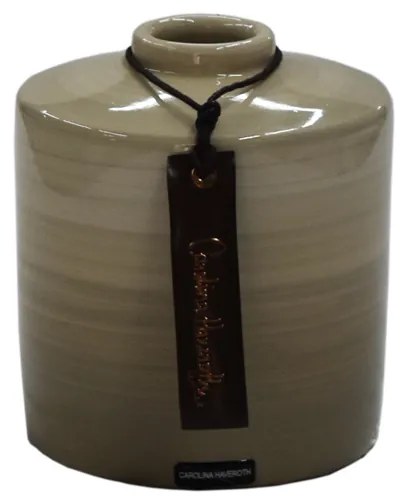 Vaso Reto decorativo em Cerâmica Carolina Haveroth - Salar Alto Brilho