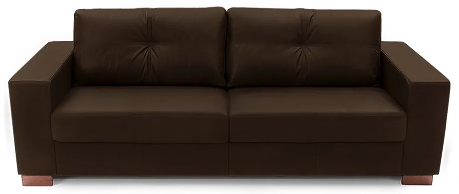 Sofá Sala de Estar 2 Lugares 160cm Pés Madeira Kenny Couro Tabaco G43 - Gran Belo