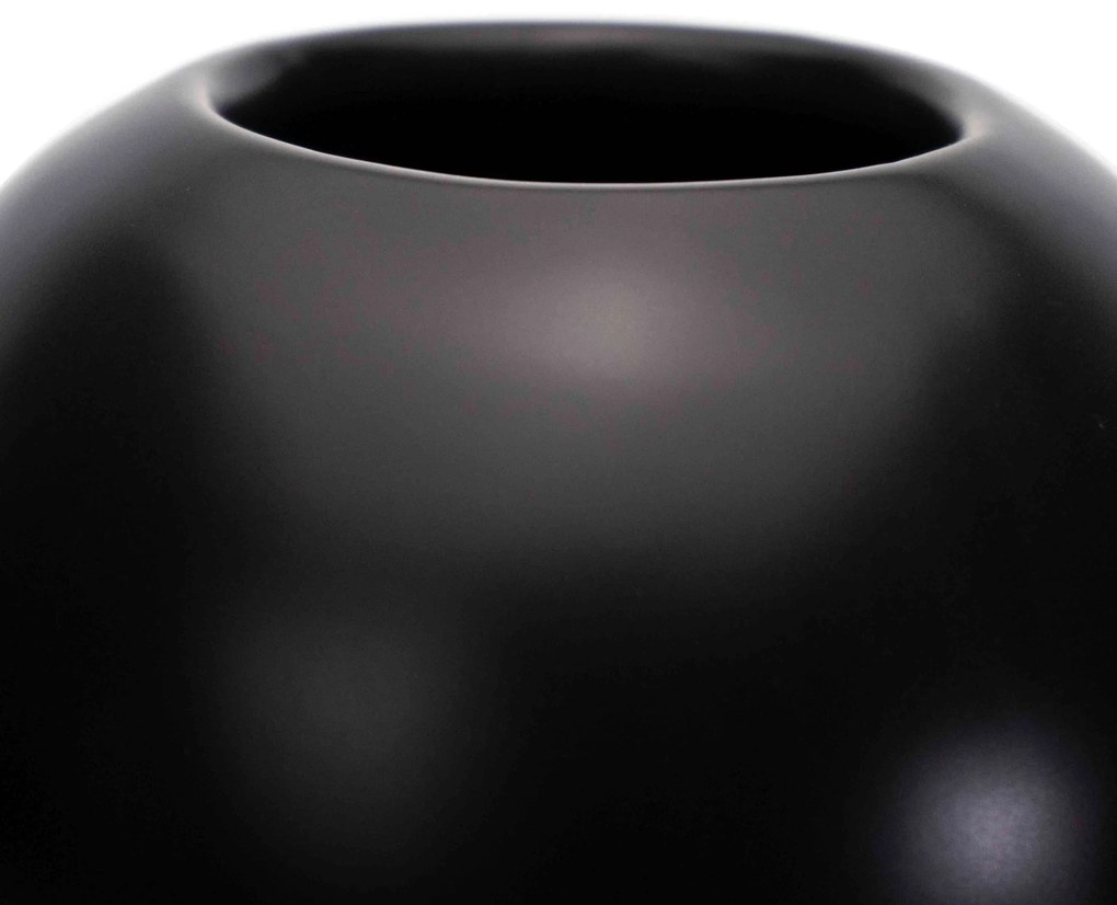 Vaso Decorativo Cilíndrico em Cerâmica Preto 32,5x16x16 cm - D'Rossi
