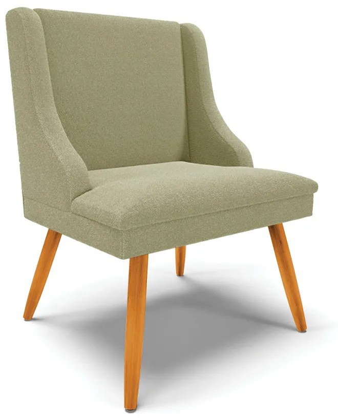 Cadeira Sala de Jantar Pé Palito Castanho Liz Bouclê D03 - D'Rossi - Pistache