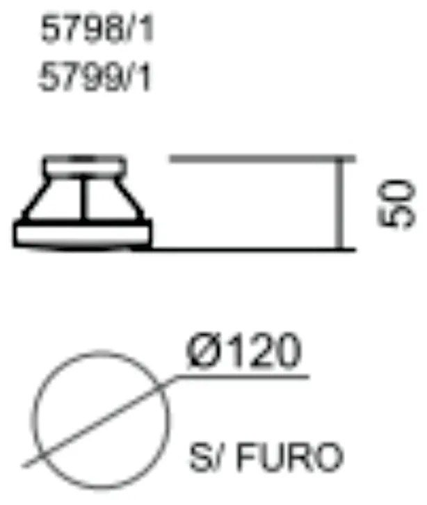 Arandela Galáxia 1Xpci Led 5W 110V Ø12X5Cm | Usina 5798/1 (CP-M - Champagne Metálico)