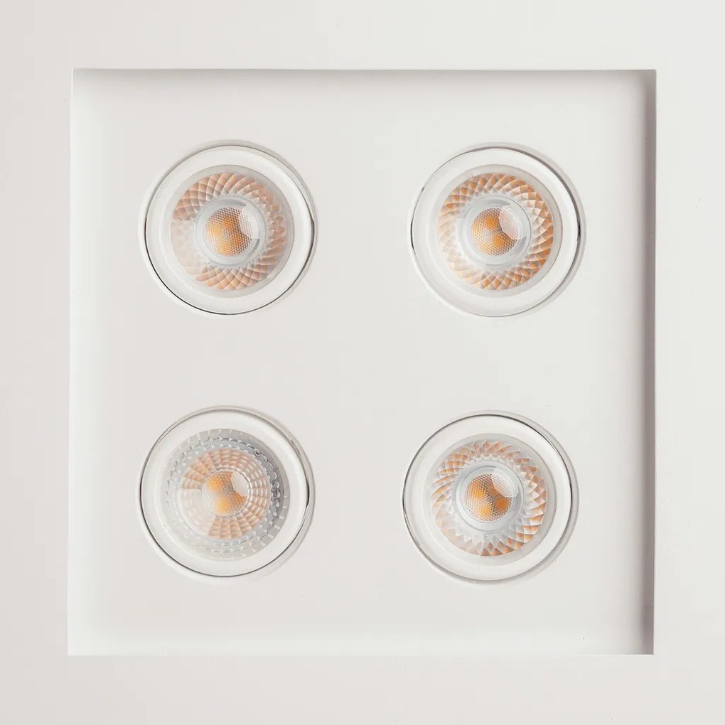 Embutido Bore Pro 62X62X11Cm 04Xpar20 Led 49,2W Bivolt | Usina 19202/6... (BT - Branco Texturizado, 4000k)
