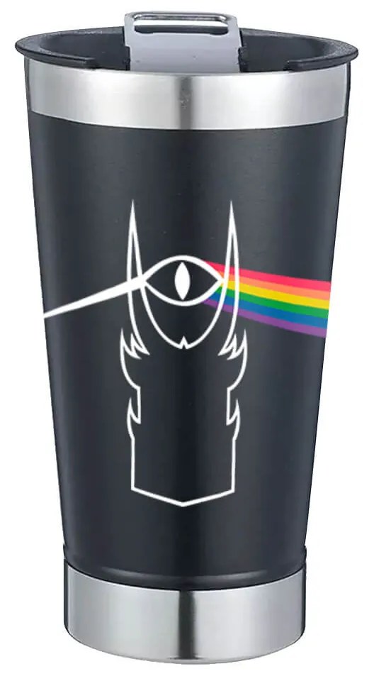 Copo Térmico Olho de Sauron Prisma Senhor dos Anéis Com Tampa e Abridor Chopp