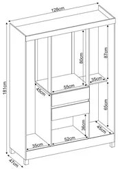 Guarda Roupa Casal Flex 6 Portas 2 Gavetas Ecom II D02 Branco/Rosa/Bra