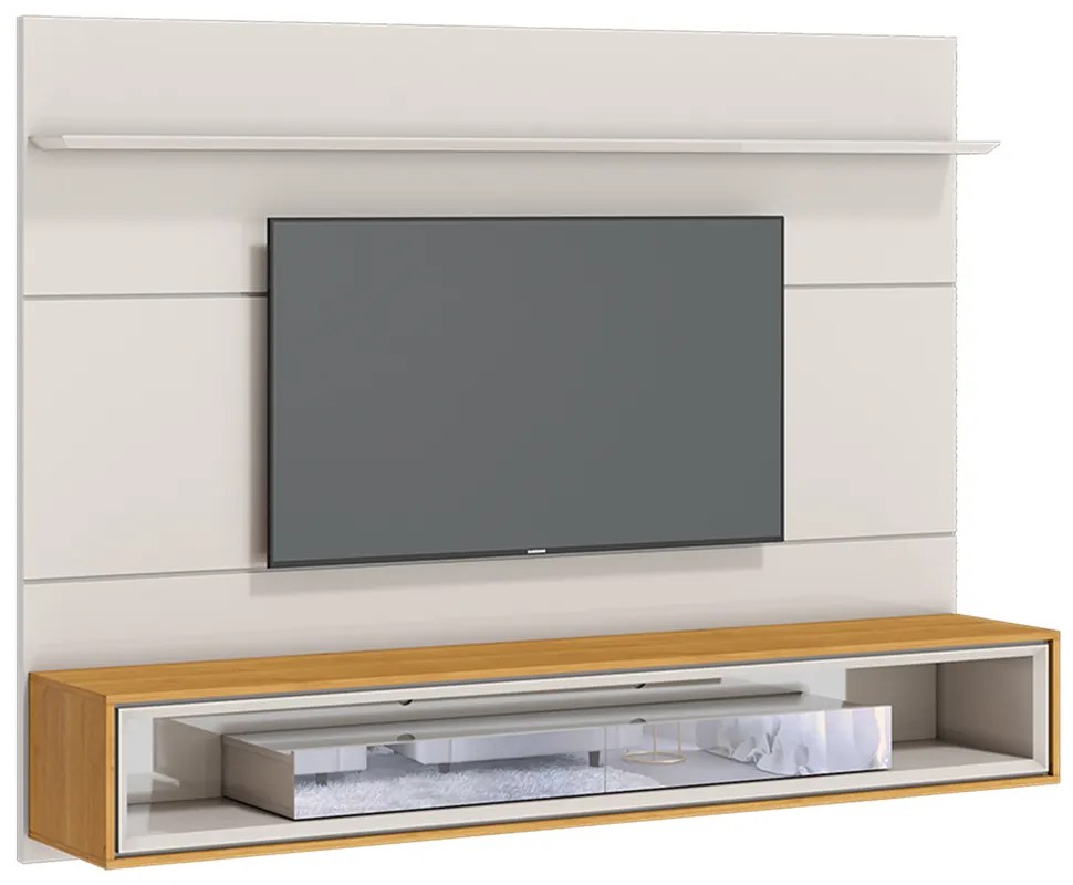 Home Suspenso Decorativo 218cm com Espelho Reyna Off White/Nature G29 - Gran Belo