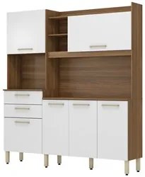Kit Cozinha Compacta 6 Portas 2 Gavetas Select D02 Amendola/Branco - M