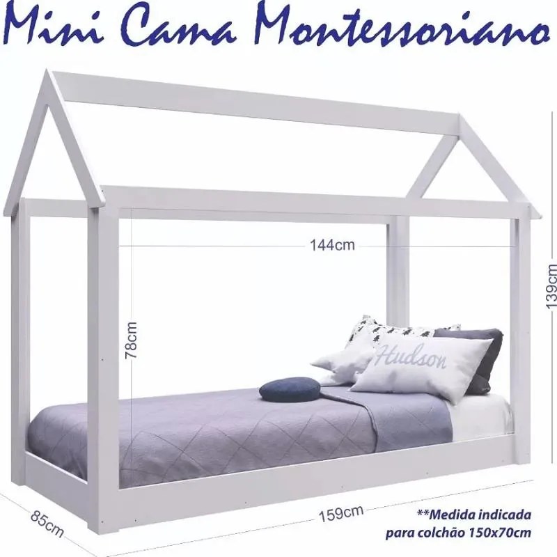 Cama Mini Casinha Montessoriana Infantil Branca Amarelo
