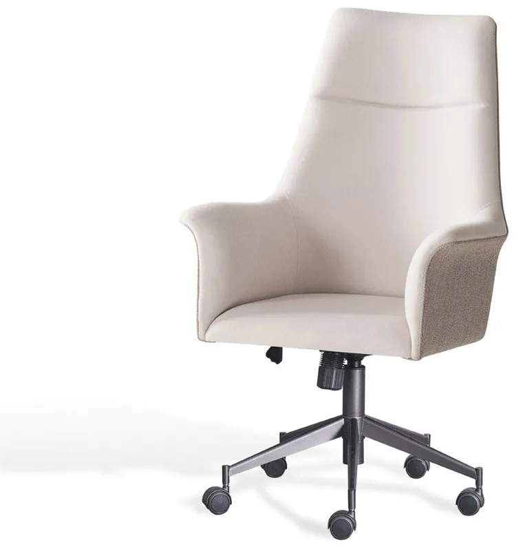 Cadeira Office Evelle Estofada Regulagem de Altura Sistema Relax Base Alumínio 5 Hastes com Rodízios Pintura Metalizada