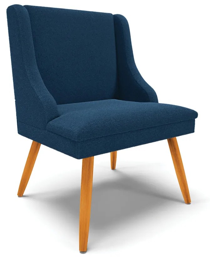 Cadeira Sala de Jantar Pé Palito Castanho Liz Bouclê D03 - D'Rossi - Azul