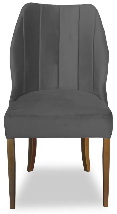 Kit 8 Cadeiras De Jantar Safira Suede Cinza Grafite