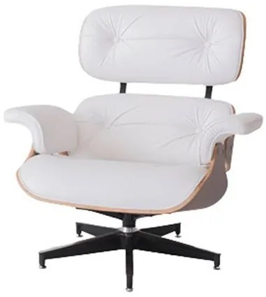 Poltrona Charles Eames Freijó Estofada Branca Pés Alumínio - 69159 Sun House