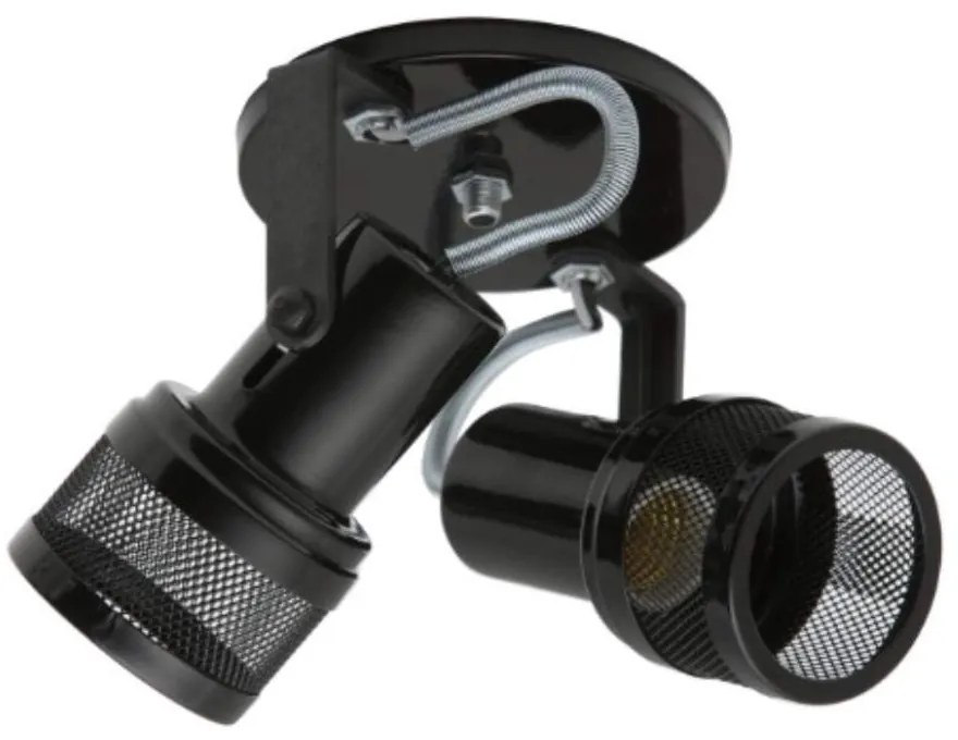 Spot B2 Simples Telinha Para 2x E27 Led Bulbo Preto - Bivolt
