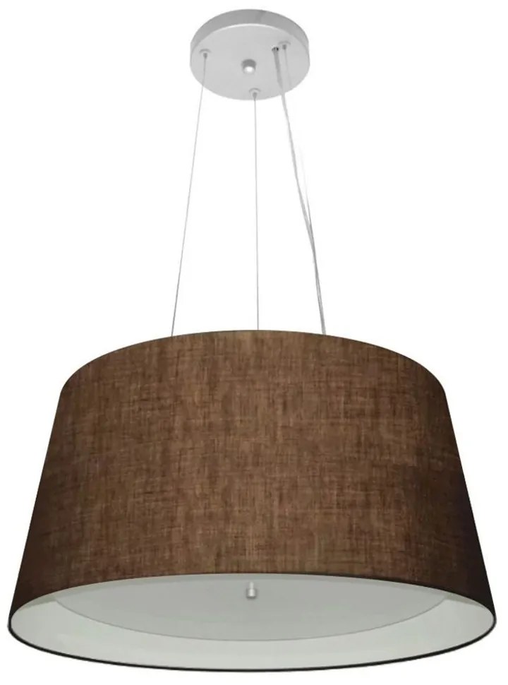Lustre Pendente Cone Md-4144 Cúpula em Tecido 25x50x40cm Café - Bivolt