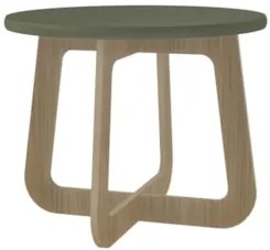 Mesa Centro Redonda 59cm Para Sala MDF Rexxar Menta/Carvalho A09 - Mpo