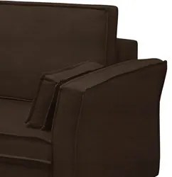 Sofá Living 3 Lugares 200cm Pés Madeira Efraim F05 Veludo Marrom - Mpo