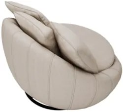 Poltrona Giratória Decorativa Redonda com Almofadas Saphire Z32 Linho
