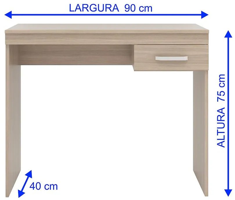 Mesa Escrivaninha Escritório Home 1 Gaveta Marrom Montana