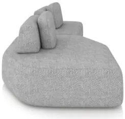 Sofá Ilha 275cm 2 Módulos Sala de Estar Moby Boucle Grafite Z08 - Mpoz