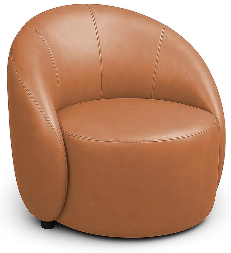Poltrona Decorativa Orgânica Lua Sintético PU D03 - D'Rossi - Whisky