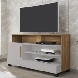 Rack Bancada Para TV 48 Pol 108cm Angra Off/Cinamomo B02 - Mpozenat