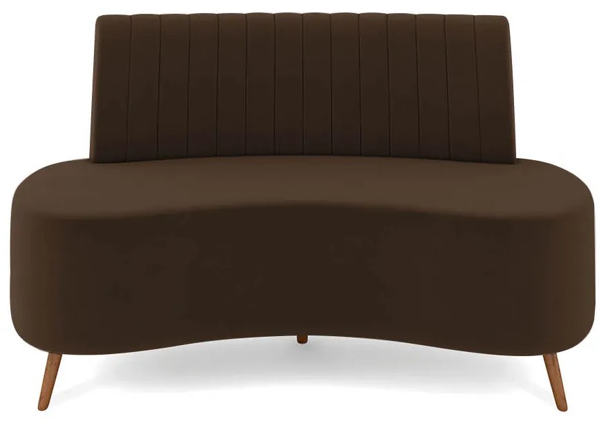 Sofá 2 Lugares Living 160cm Pé Palito Maraú Veludo K01 - D'Rossi - Marrom