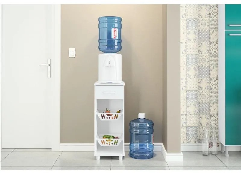 Fruteira Balcão Bebedouro Água Compacta 1 Gaveta Branca