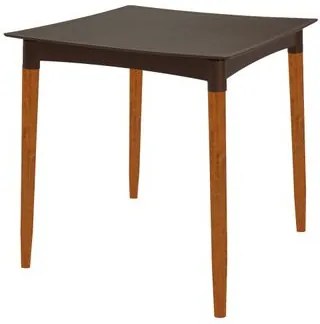 Mesa Tramontina Laura Rattan 70 cm Polipropileno Marrom Pernas Madeira