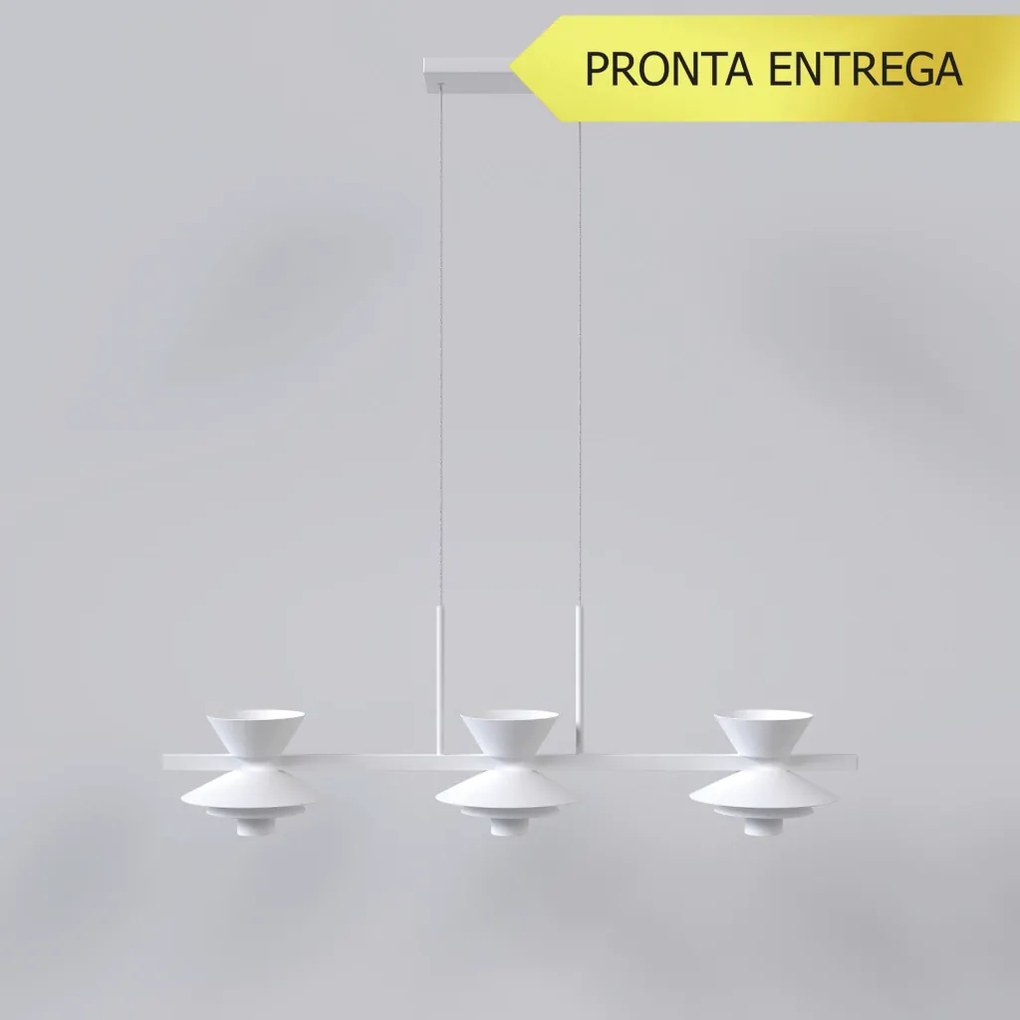 Pendente Bird Occa Linear 15X23X70Cm Alumínio 03Xmr11 - Qimporta Pd237... (BRANCO)