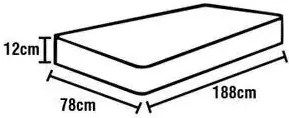 Colch�O Solteiro De Espuma D20 88 X 188 X 12 Orthovida (Cinza)