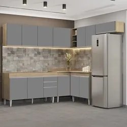 Armário de Cozinha Modulado de Canto 7 Peças CP22 Balcão sem Tampo Cas